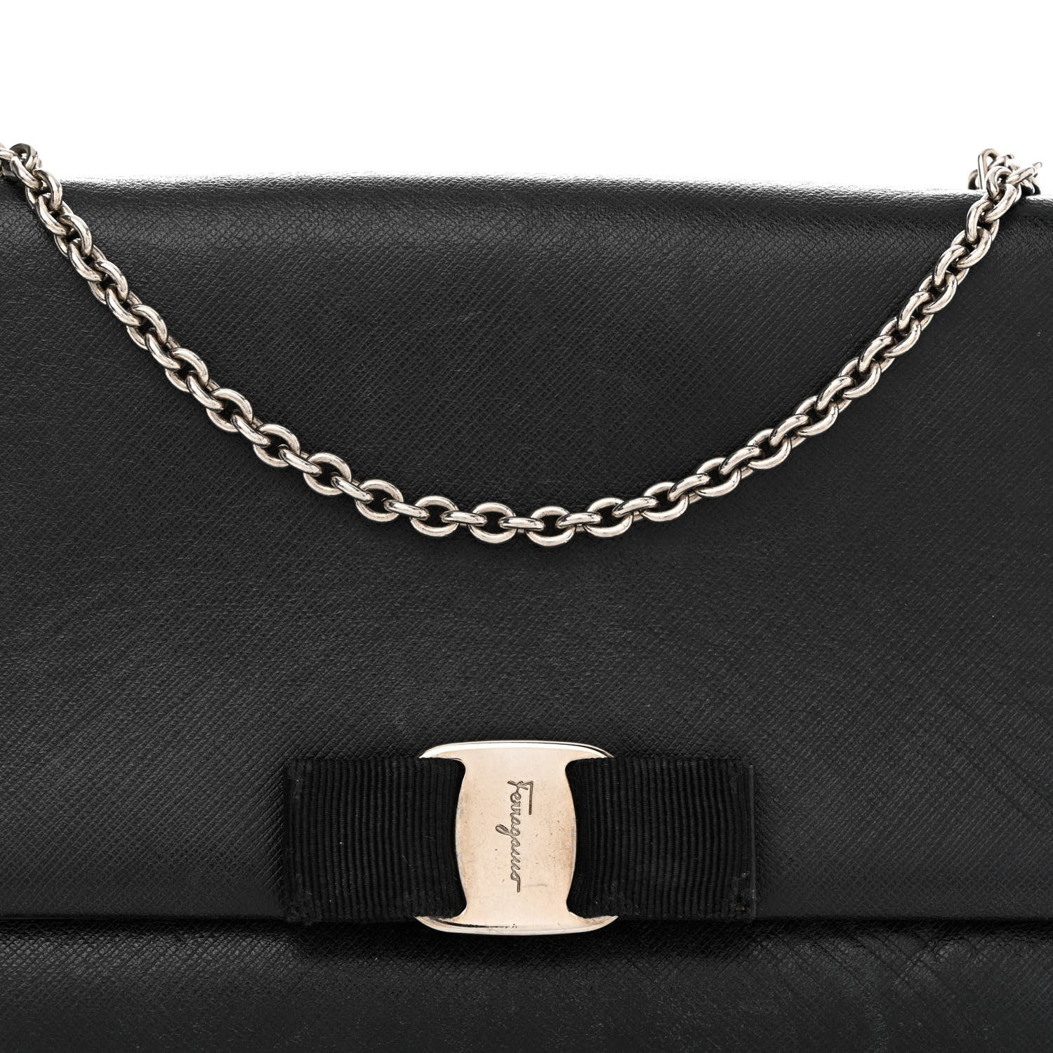Salvatore Ferragamo Calfskin Vara Bow Mini Bag Black 7 of 14
