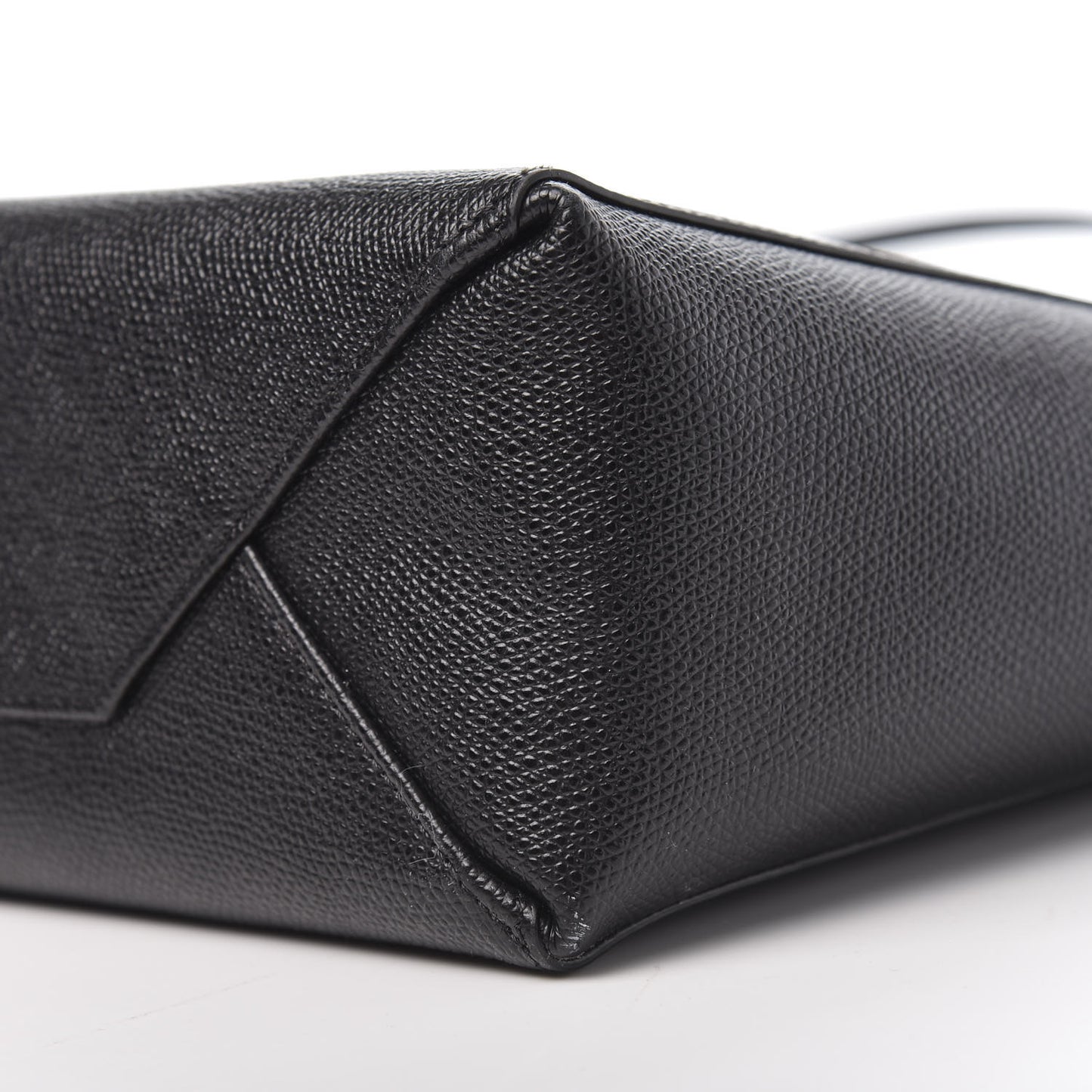 Grained Calfskin Small Vertical Cabas Black