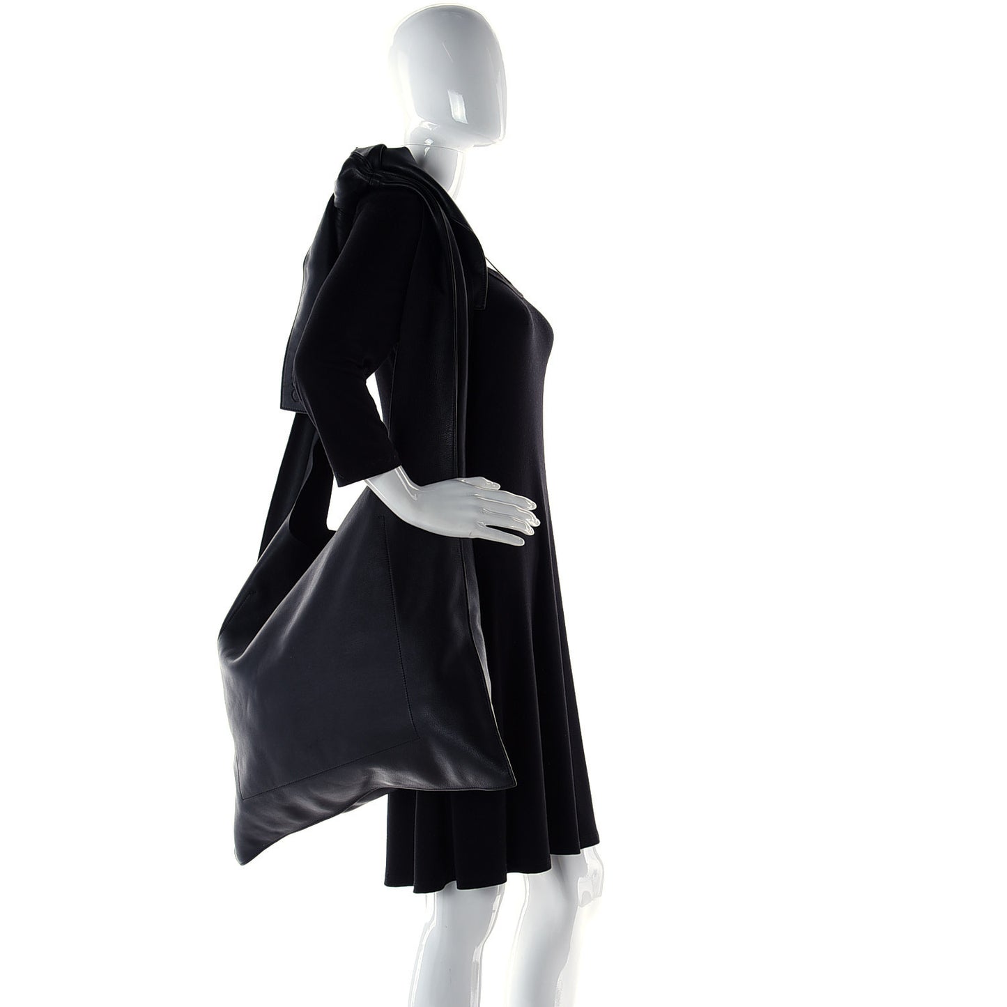 Nappa Oversized Bow Shoulder Bag Black