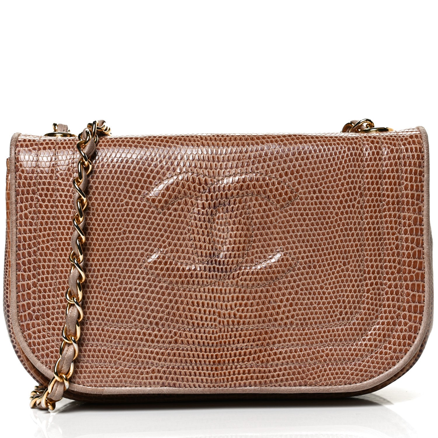 Chanel Snakeskin Flap Brown 8 of 10