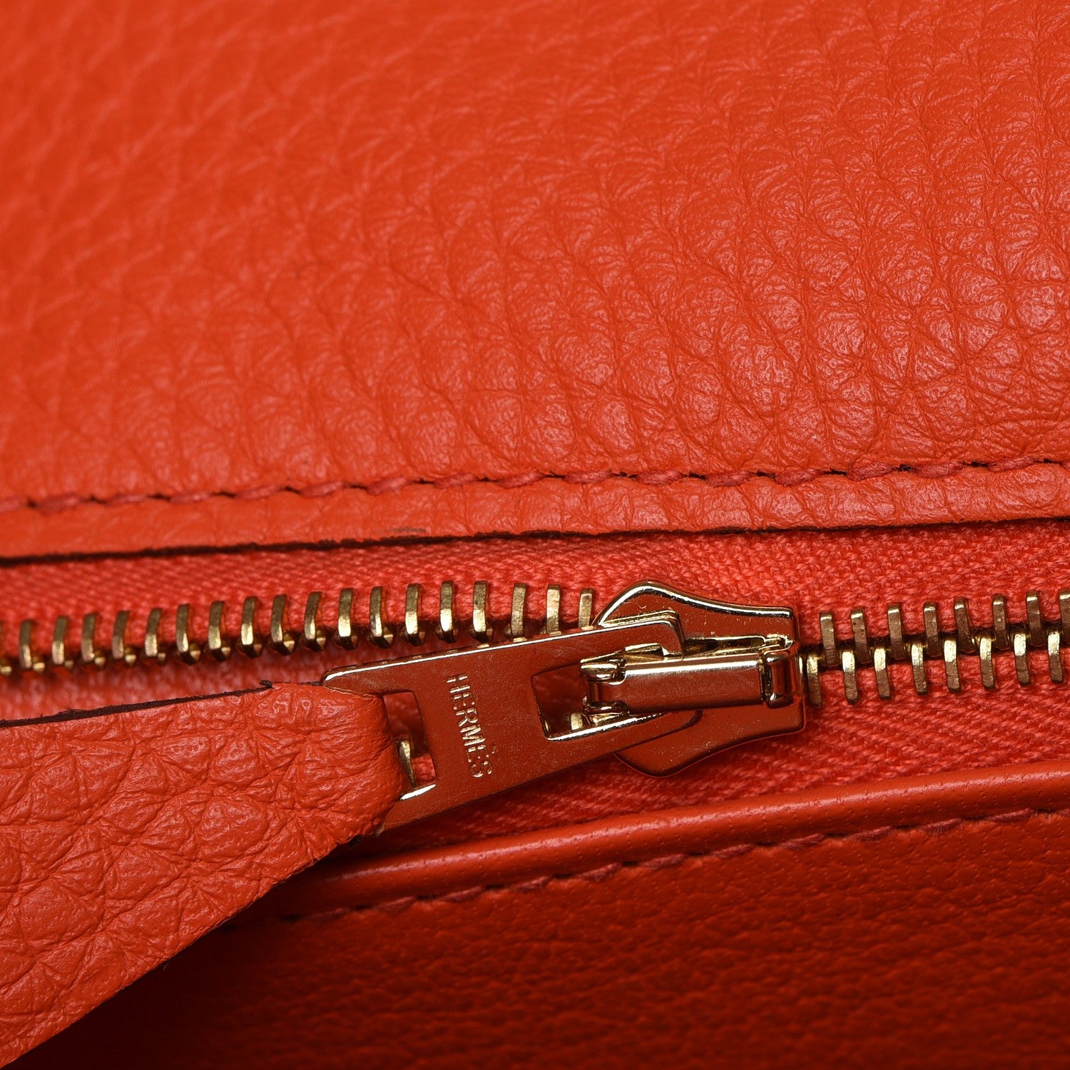 Hermes Taurillon Clemence Kelly Retourne 32 Orange Poppy 19 of 27