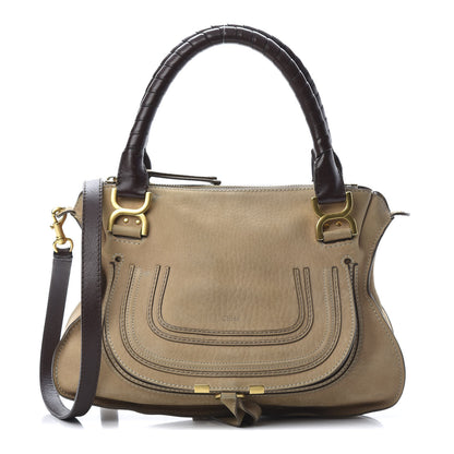 Chloe Nubuck Medium Marcie Satchel Greige 1 of 17