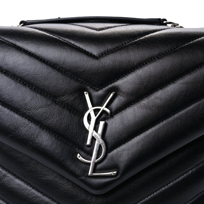 Saint Laurent Calfskin Y Quilted Monogram Medium Loulou Chain Satchel Black 6 of 8
