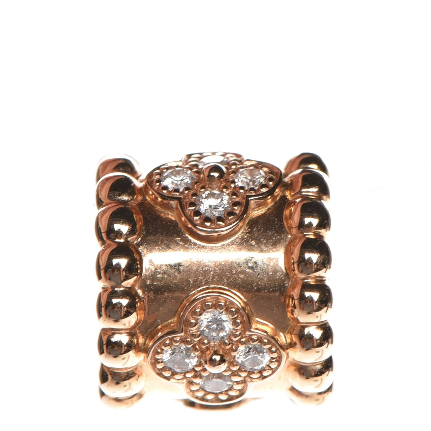 18K Rose Gold Diamond Perlee Clovers Pendant