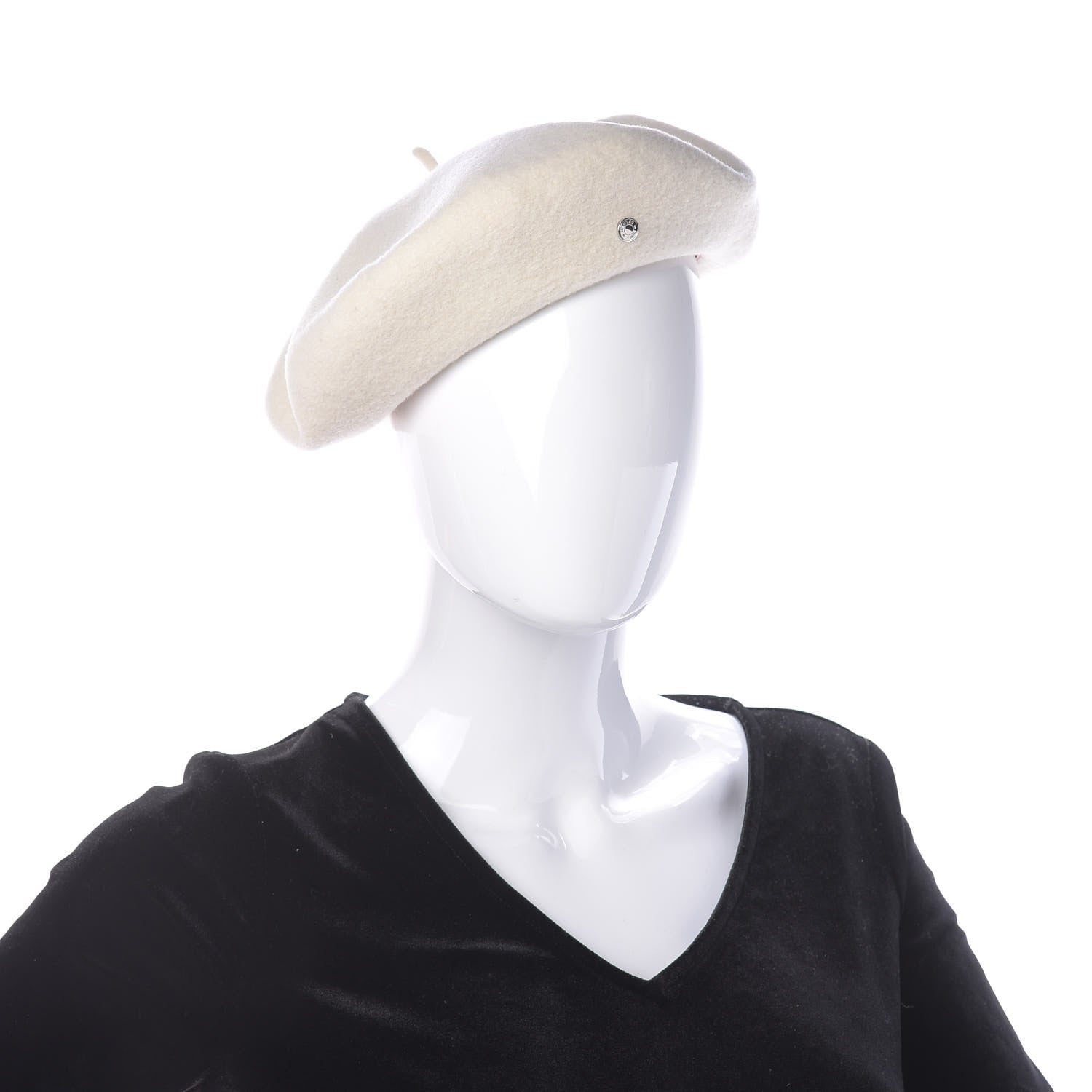 Hermes Merino Wool Bonnie Beret 58 Naturel 2 of 7