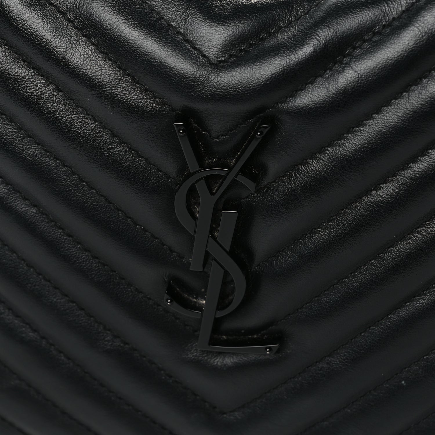 Saint Laurent Calfskin Matelasse Monogram Monochrome Lou Camera Bag Black 7 of 9