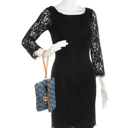 Louis Vuitton Monogram Denim Pochette Plat Clutch Blue 2 of 7