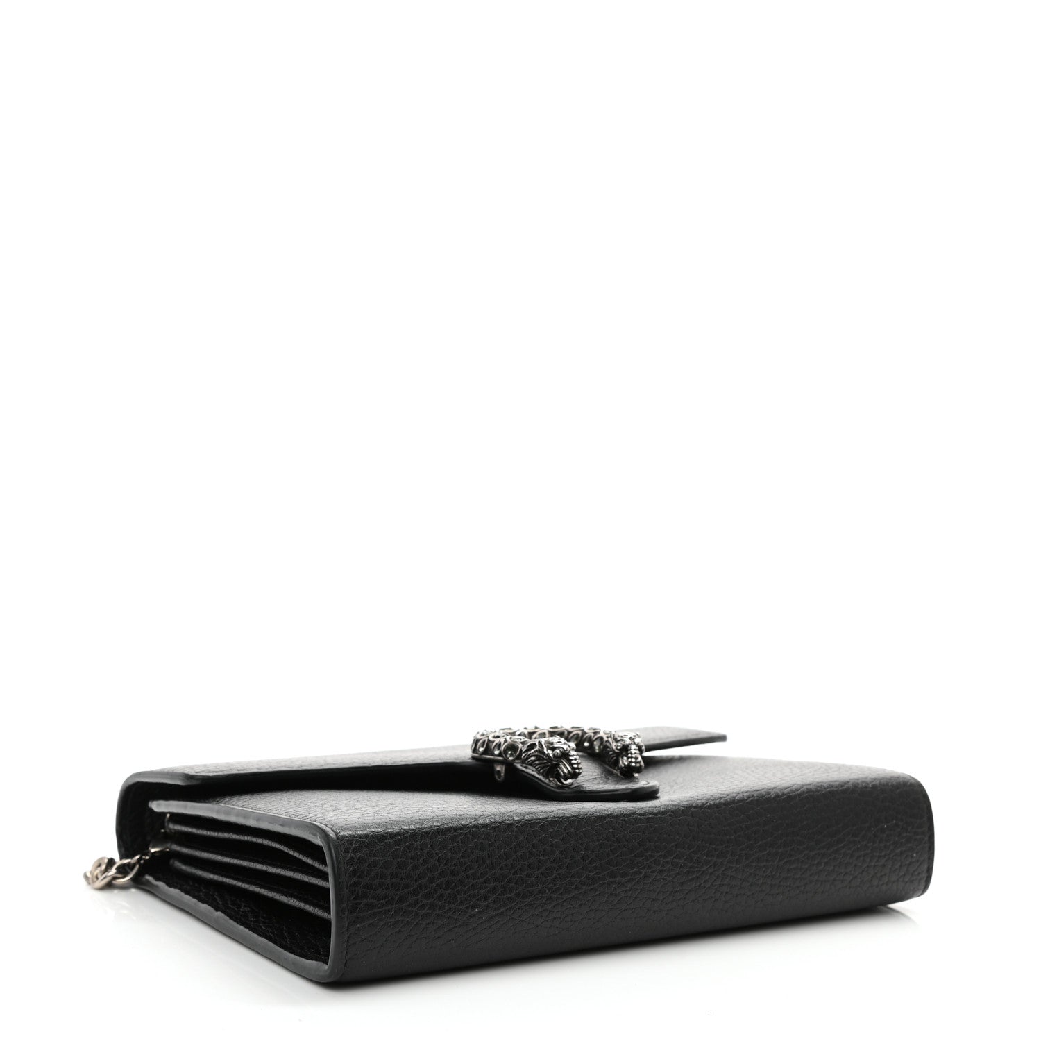 Gucci Calfskin Mini Dionysus Chain Wallet Black 3 of 9