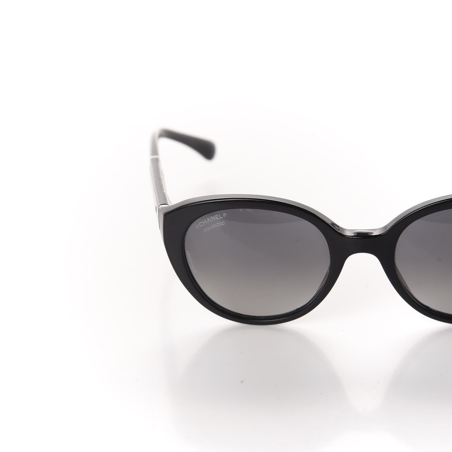 Chanel Polarized Round CC Sunglasses Black 7 of 8