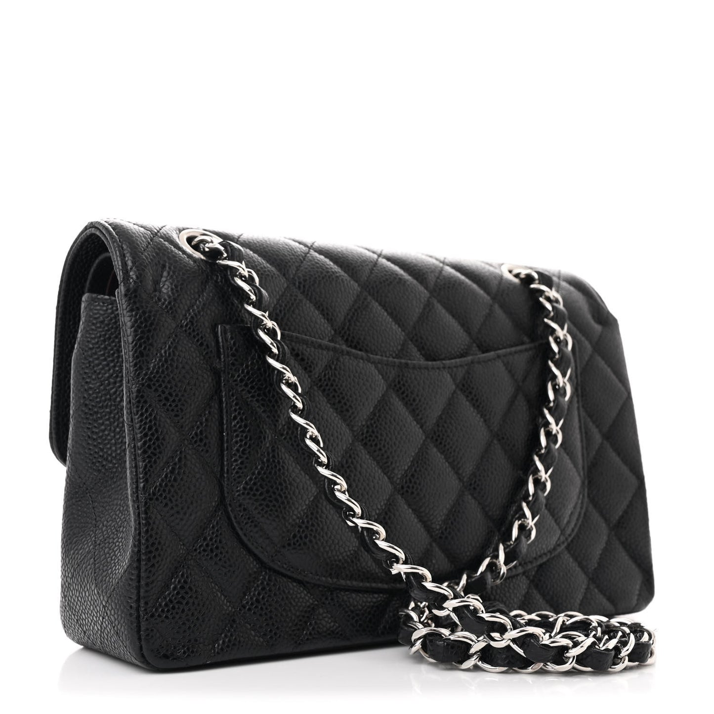 Caviar Quilted Small Double Flap Black