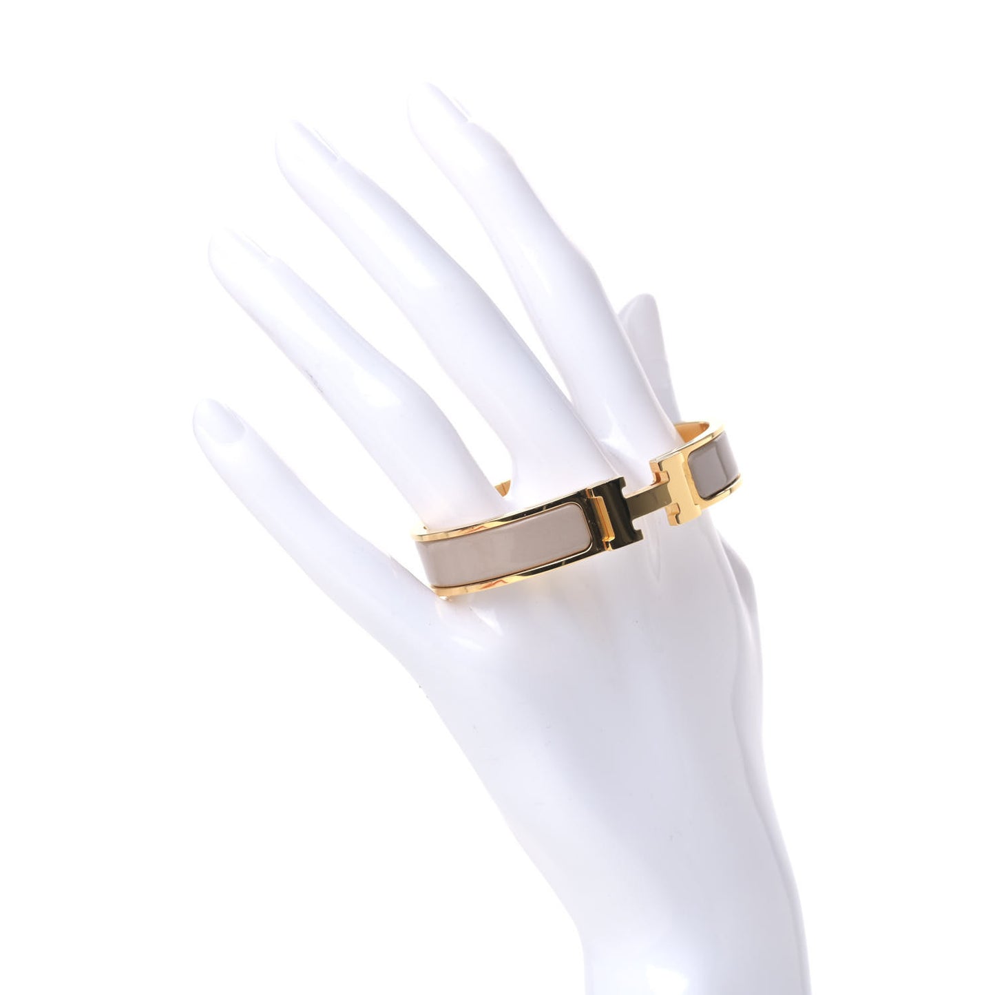 Enamel Narrow Clic Clac H Bracelet PM Marron Glace