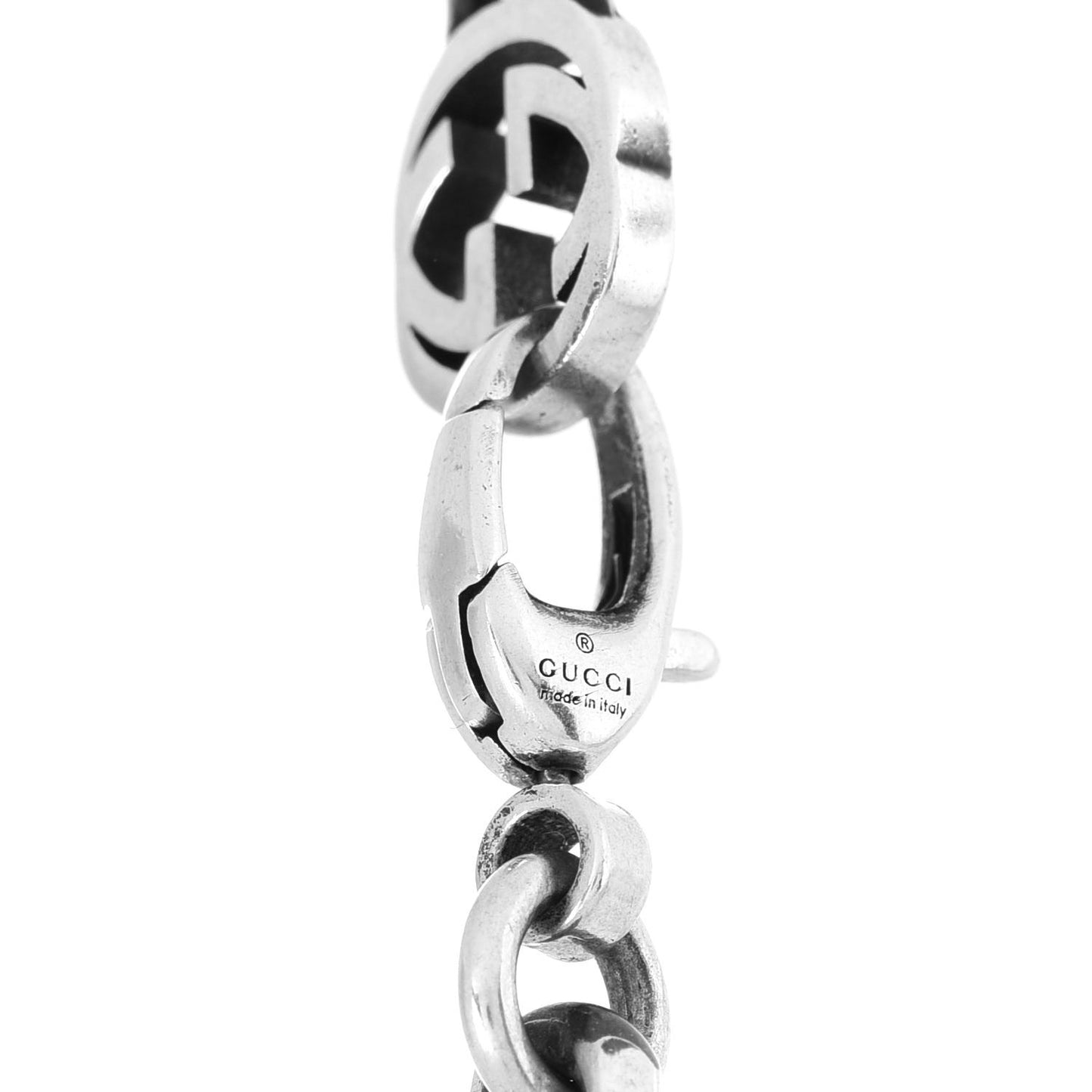 Sterling Silver Interlocking GG Chain Necklace
