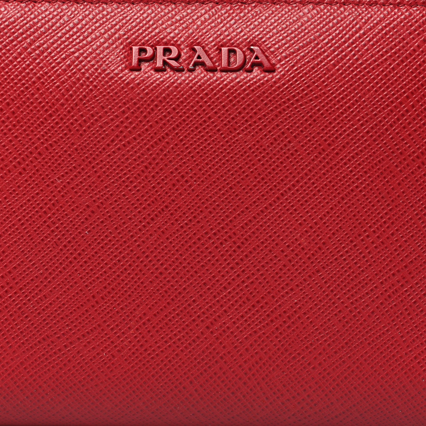 Saffiano Zip Top Compact Wallet Fuoco