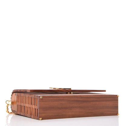 Saint Laurent Wood Small Monogram Kate Box Bag Brown 4 of 15