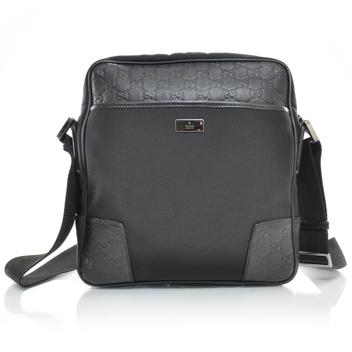 Gucci Guccissima Trim Messenger Bag Black 1 of 8