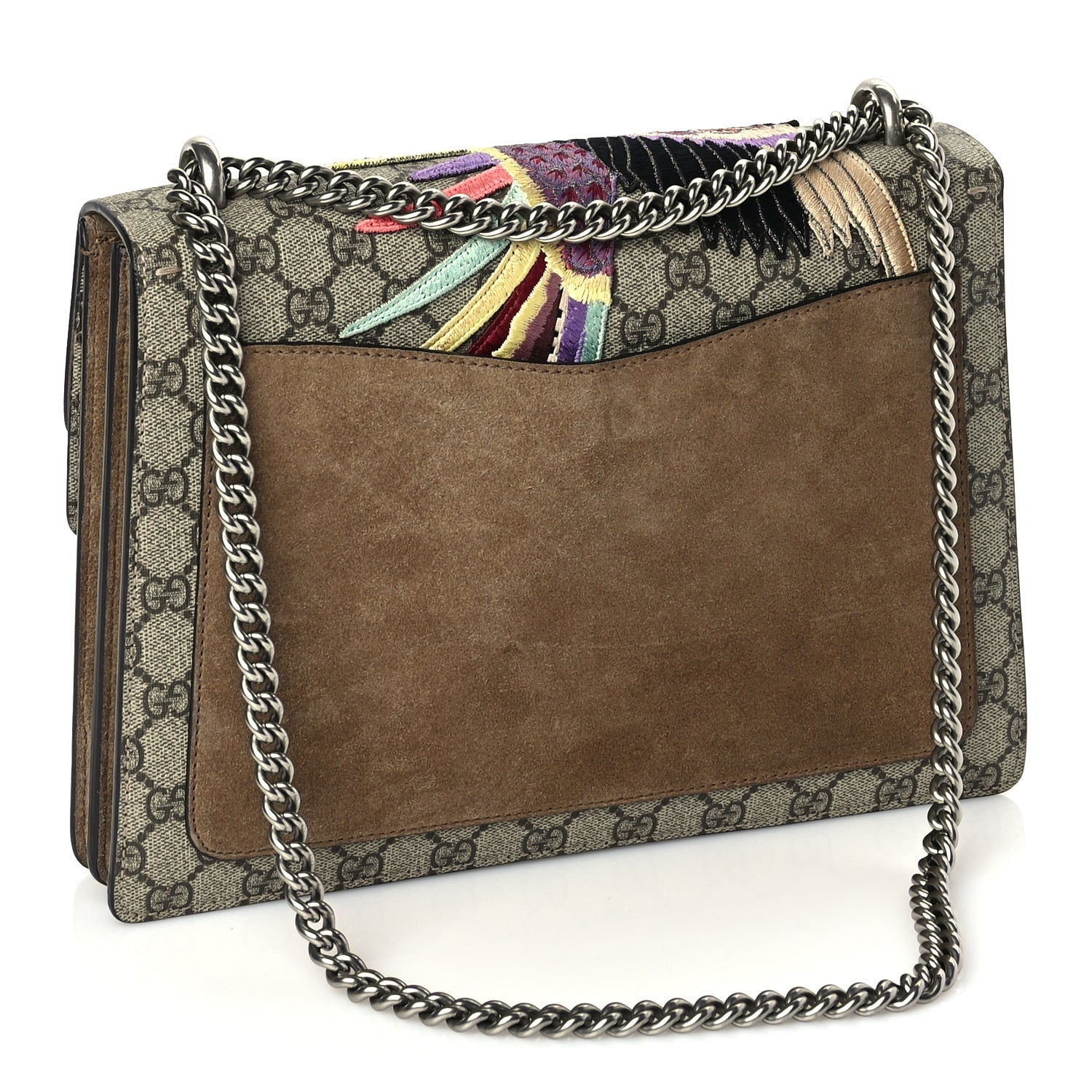 Gucci GG Supreme Monogram Bird And Flowers Embroidered Medium Dionysus Shoulder Bag Taupe 2 of 9