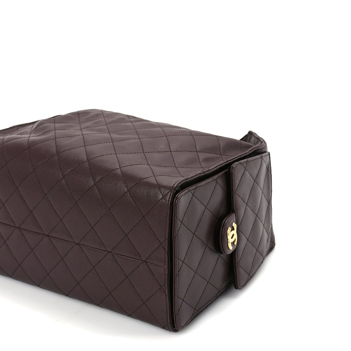 Caviar Quilted Medium  25 Handbag Dark Brown