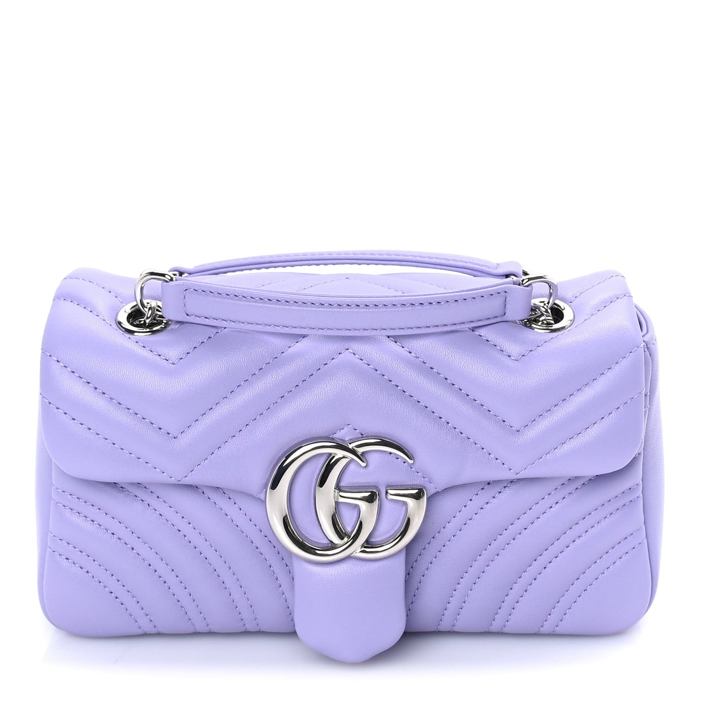 Calfskin Matelasse Small GG Marmont Shoulder Bag  Purple