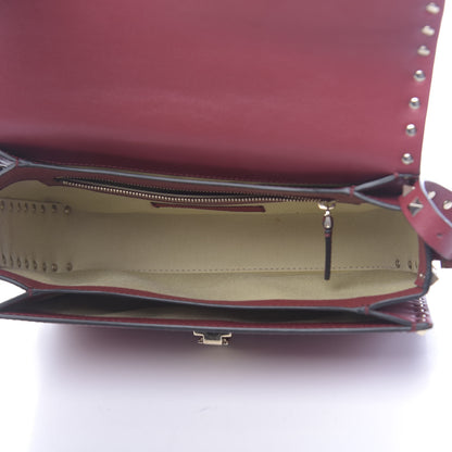 Valentino Garavani Vitello Medium Rockstud Flap Saddle Bag Scarlet 5 of 9