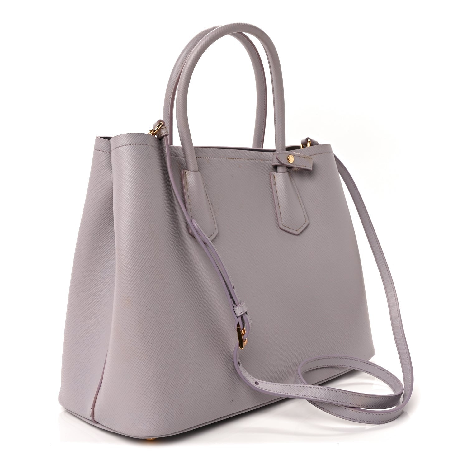 Prada Saffiano Cuir Small Double Bag Glicine 2 of 8