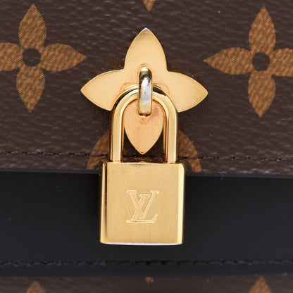Louis Vuitton Monogram Flower Lock Compact Wallet Black 7 of 9