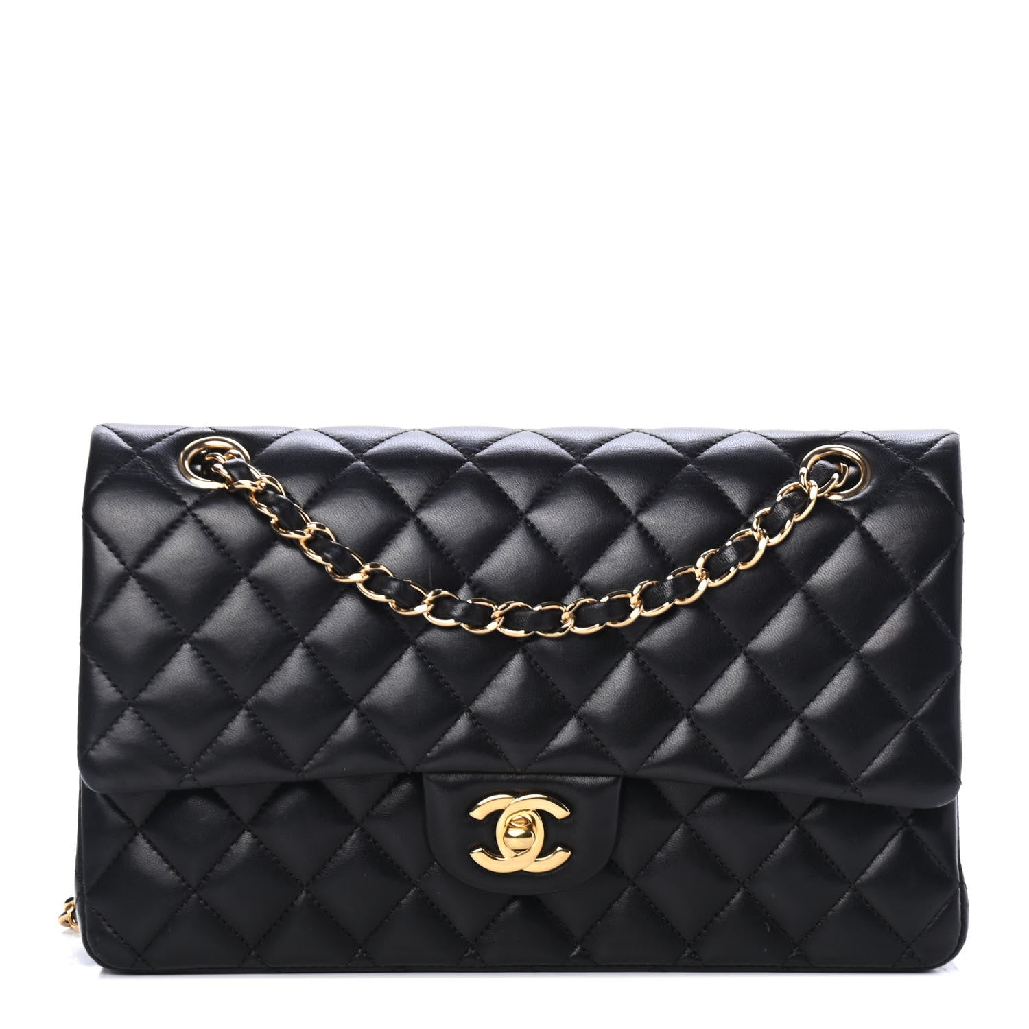 Chanel Lambskin Quilted Medium Double Flap Black 1 of 4
