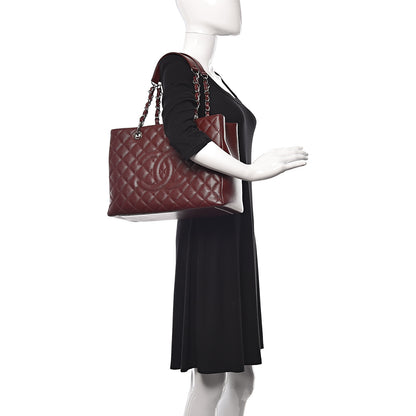Chanel Caviar Quilted Grand Shopping Tote GST Dark Burgundy 2 of 10