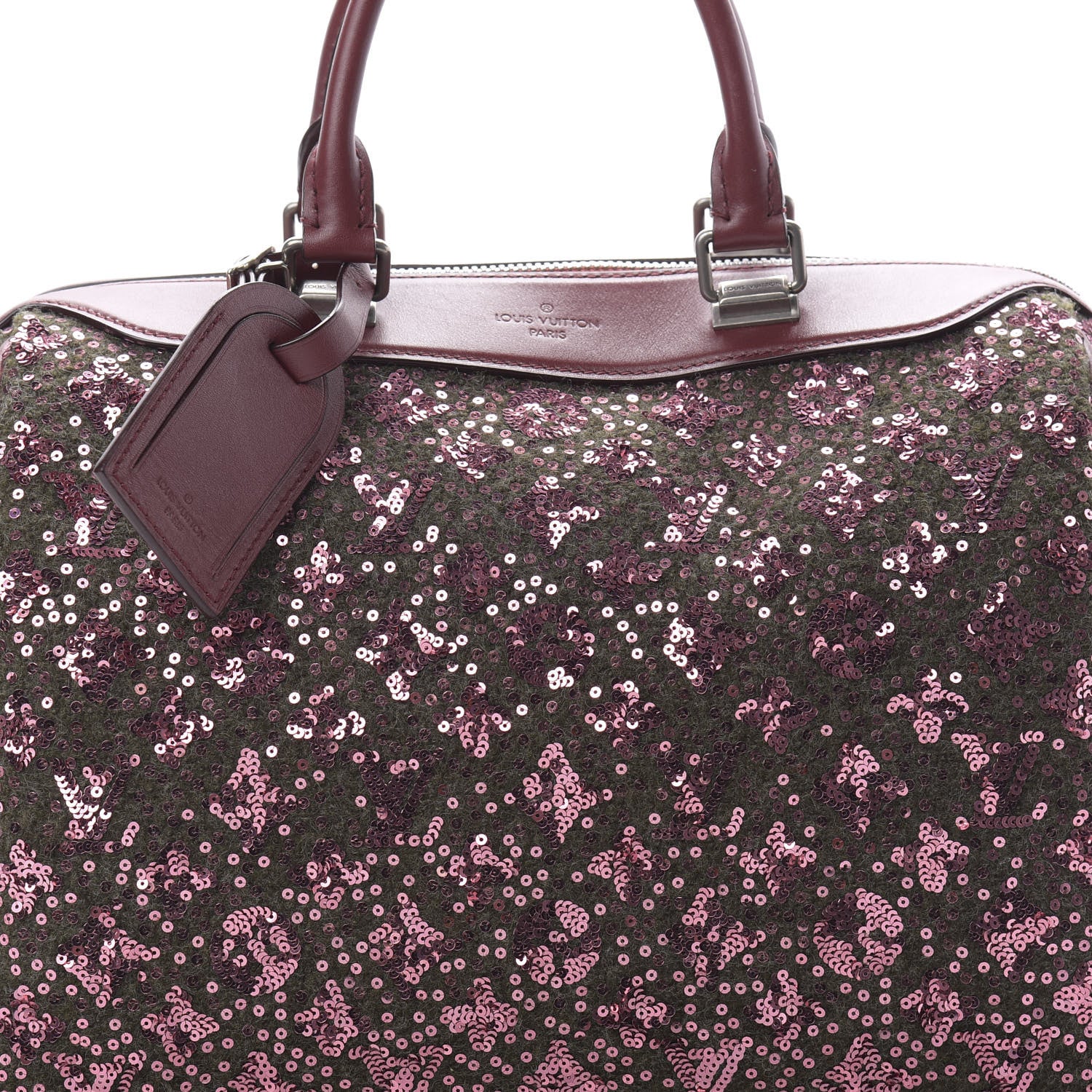 Louis Vuitton Sequin Monogram Sunshine Express Speedy Burgundy 8 of 17