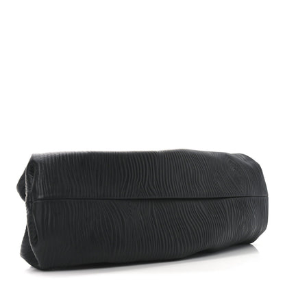 Bottega Veneta Bark Calfskin Embossed The Pouch Oversized Clutch Black 3 of 7