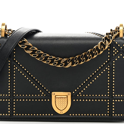 Christian Dior Lambskin Studded Small Diorama Flap Bag Black 9 of 11