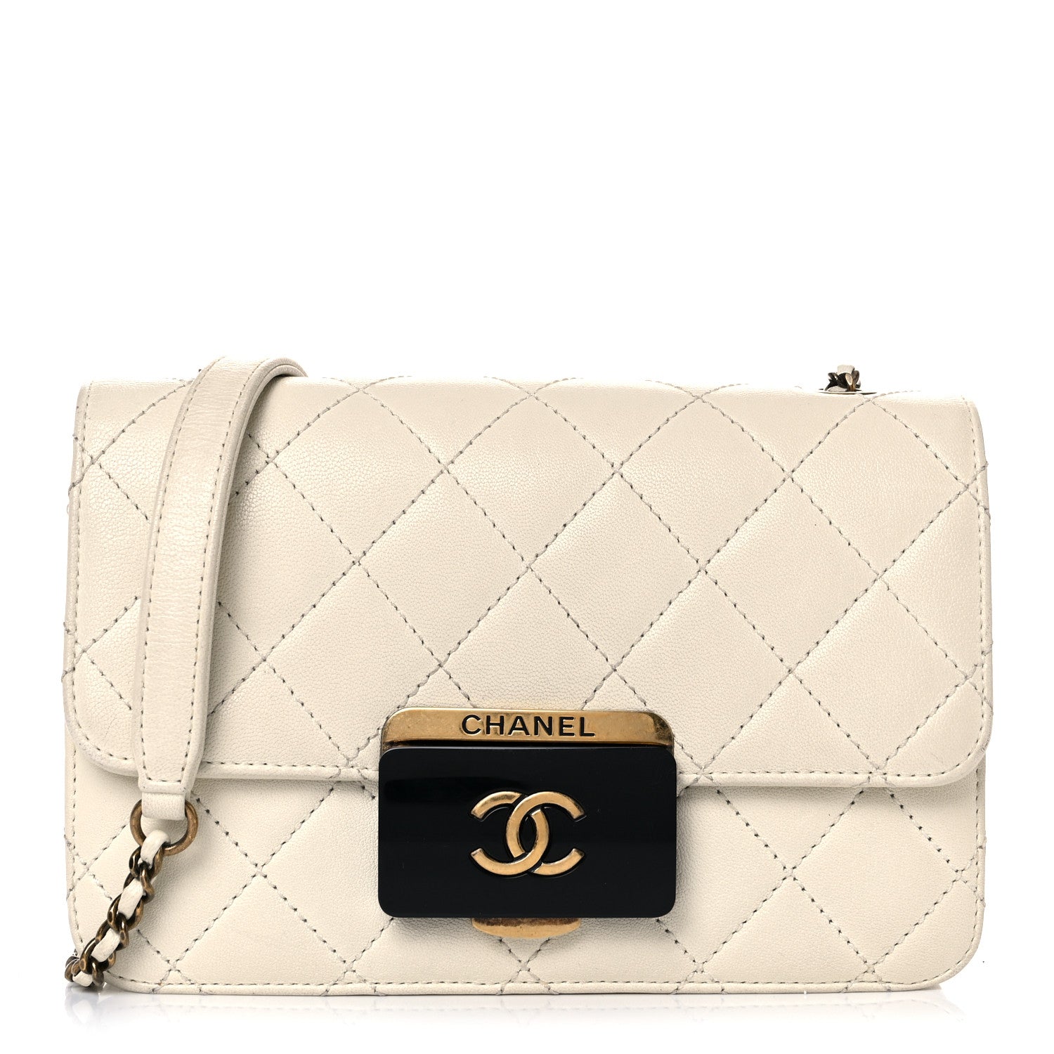 Chanel Sheepskin Quilted Mini Beauty Lock Flap White 1 of 23