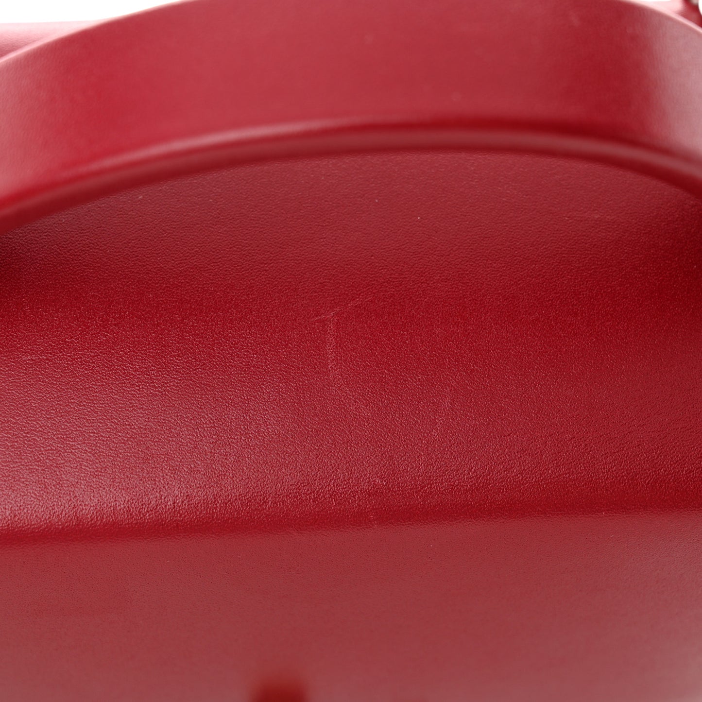 Villandry Calfskin Cinhetic Boxy Top Handle Bag Rubis