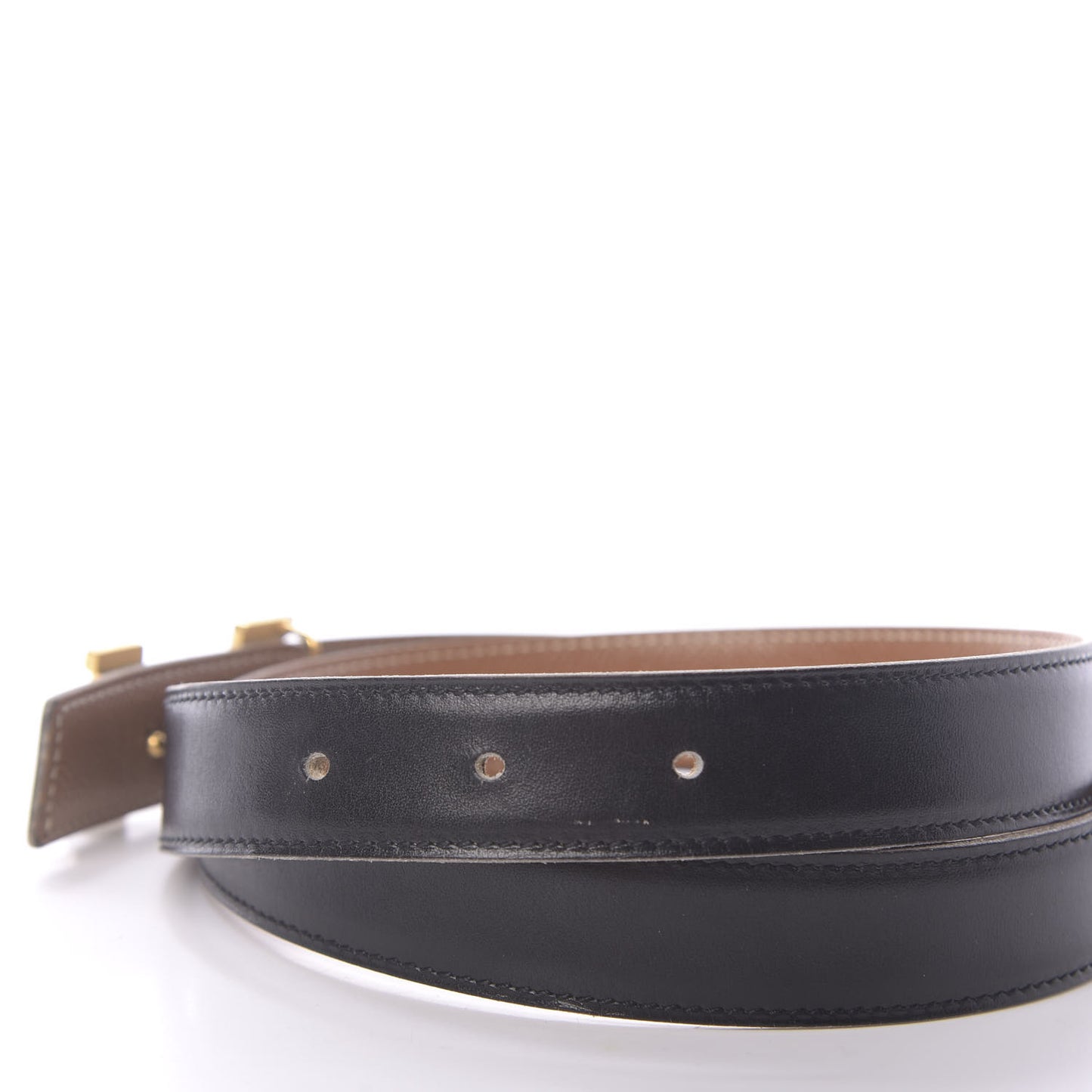 Box Courchevel 24mm Constance H Belt 75 Gold Black