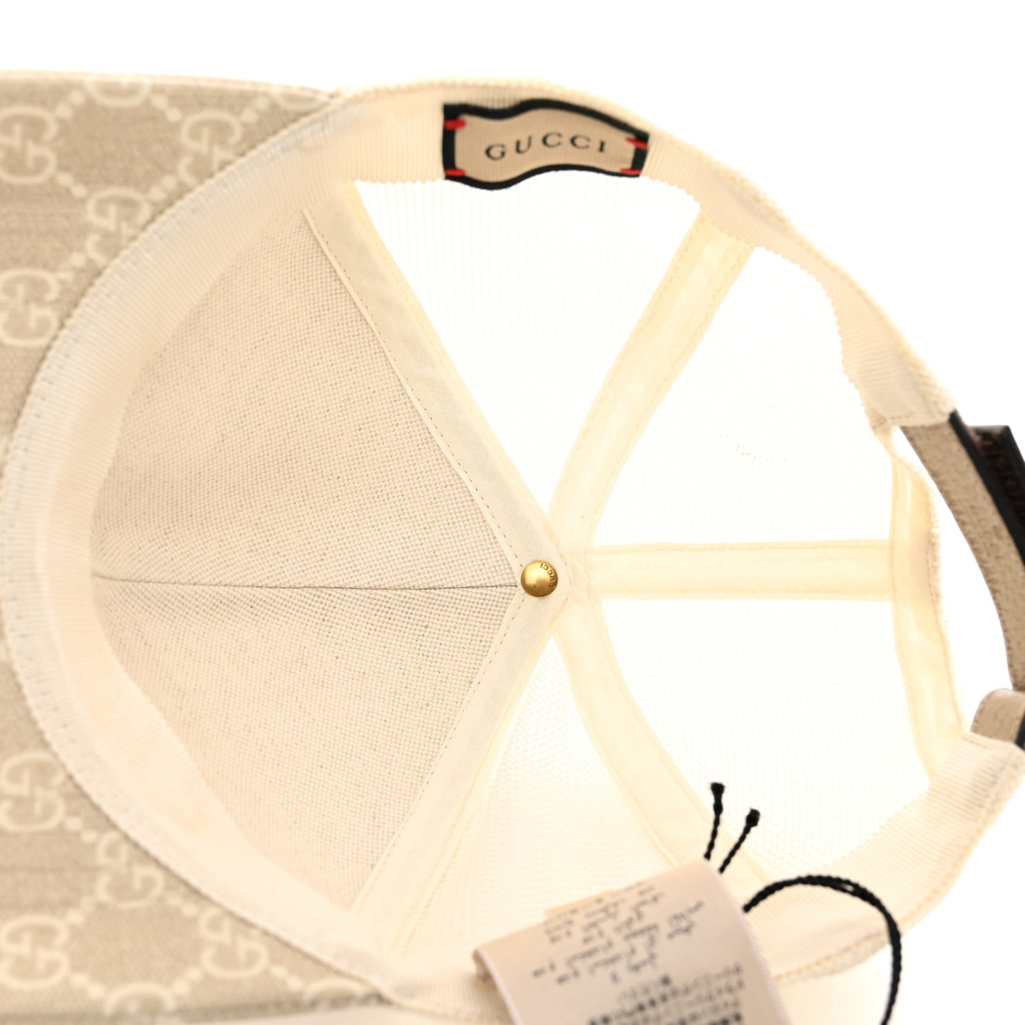 GG Supreme Monogram Mesh Baseball Hat M Beige