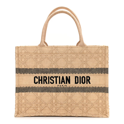 Christian Dior Raffia Cannage Medium Book Tote Natural 1 of 10