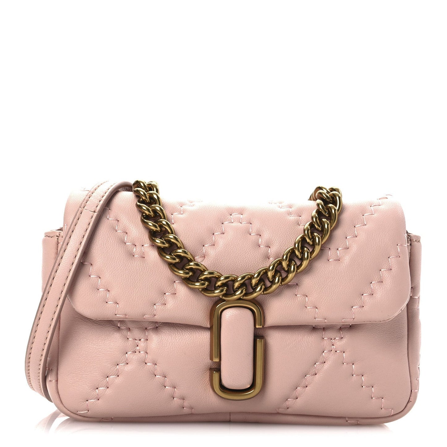 Lambskin Quilted J Marc Mini Shoulder Bag Rose