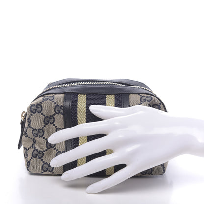 Gucci Monogram Web Small Cosmetic Case Navy 2 of 7