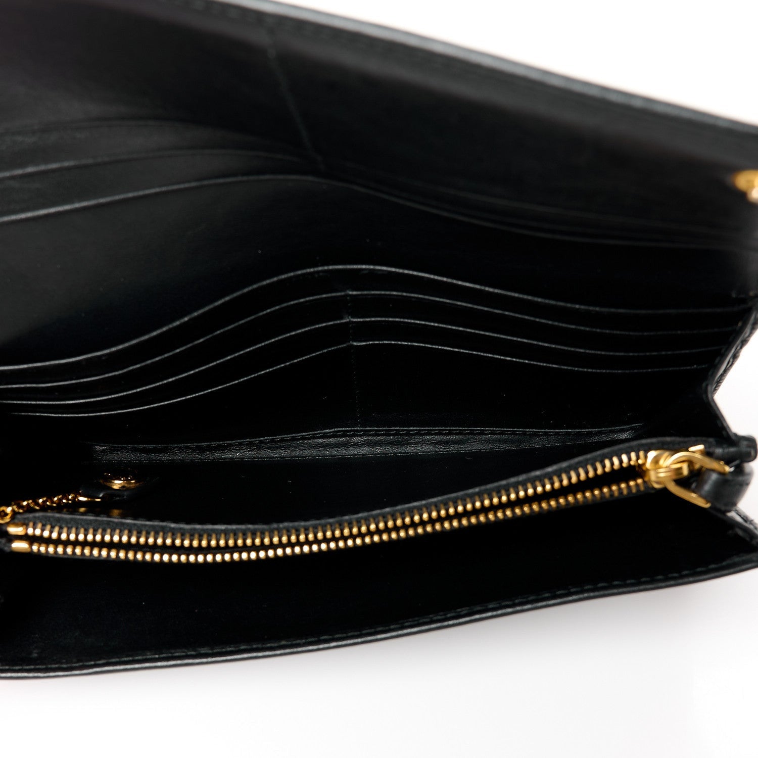 Prada Soft Calfskin Quilted Continental Flap Wallet Black 6 of 7