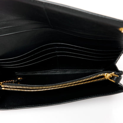 Prada Soft Calfskin Quilted Continental Flap Wallet Black 6 of 7