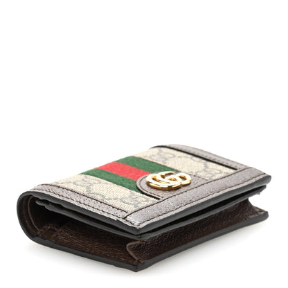 Gucci GG Supreme Monogram Web Ophidia Card Case Beige New Acero 4 of 7
