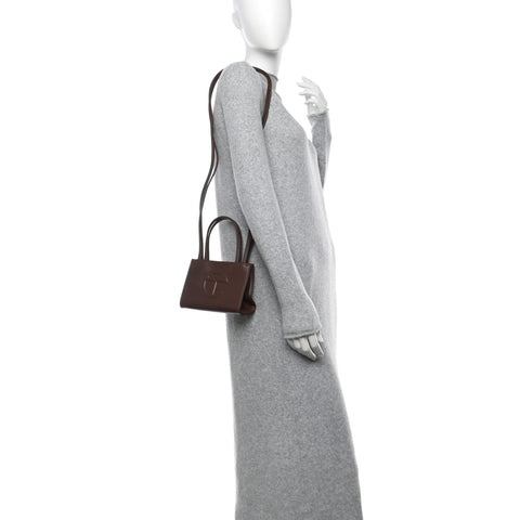 Vegan Leather Small Shopping Bag Chocolate