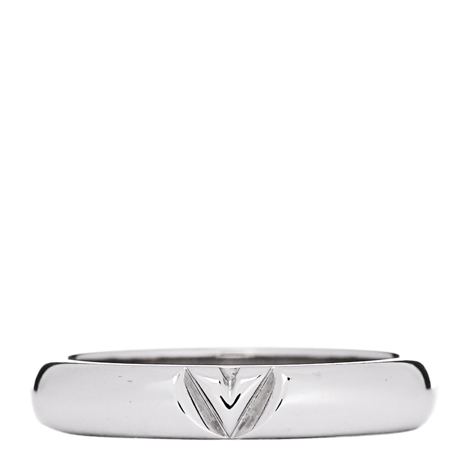 Louis Vuitton 18K White Gold LV Volt Multi Wedding Band Ring 52 6 1 of 5