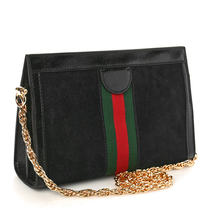 Gucci Suede Patent GG Web Small Ophidia Chain Shoulder Bag Black 3 of 10