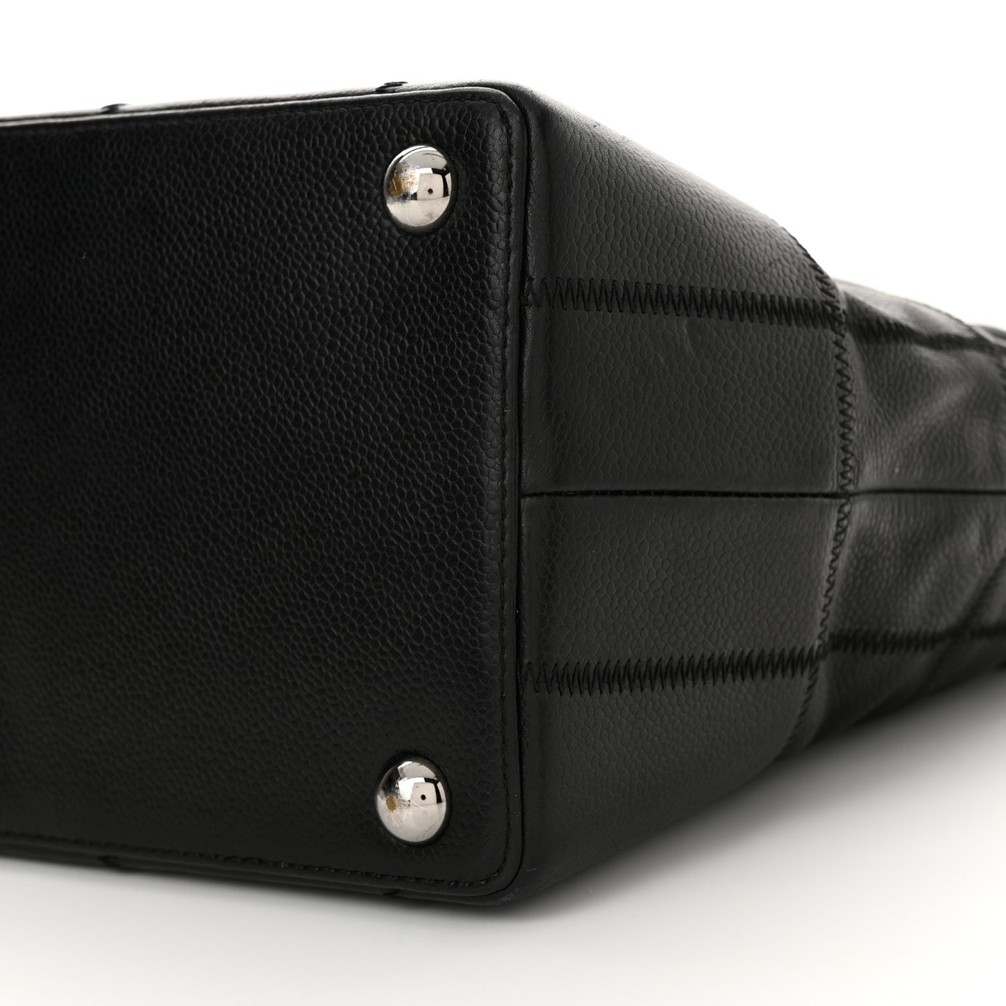 Caviar Square Stitched Hobo Black