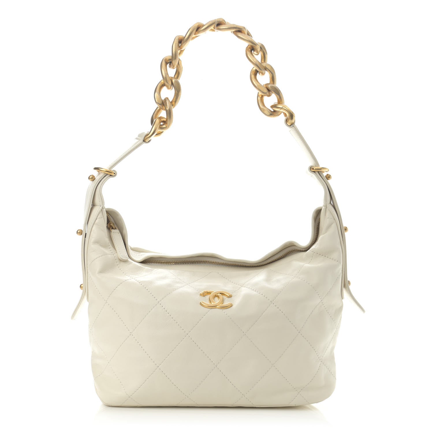 Chanel Calfskin Quilted Daily Hobo White 1 of 10
