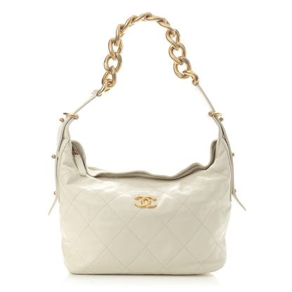 Chanel Calfskin Quilted Daily Hobo White 1 of 10