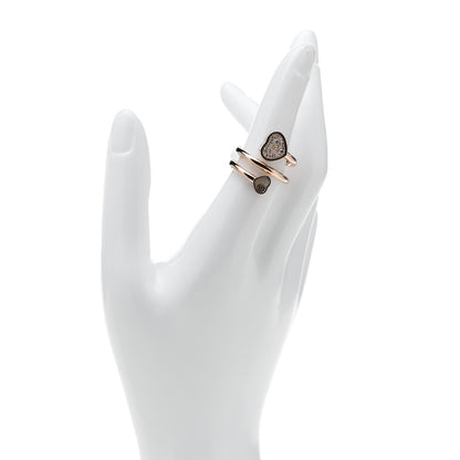 Chopard 18K Rose Gold Diamond Pave Happy Hearts Twist Ring 53 6.25 2 of 8