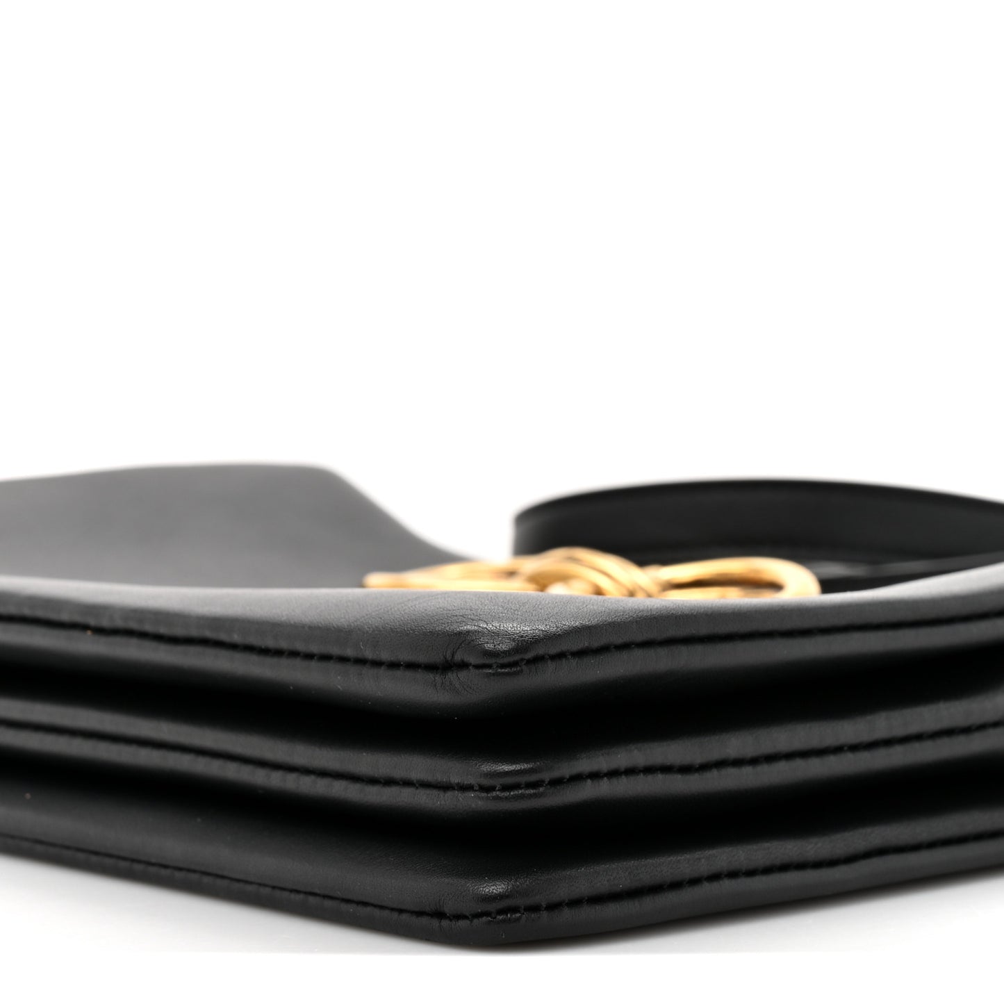Calfskin Trapezio Shoulder Bag Black
