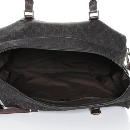Gucci Denim Monogram Large Carry On Duffle Dark Brown 5 of 6