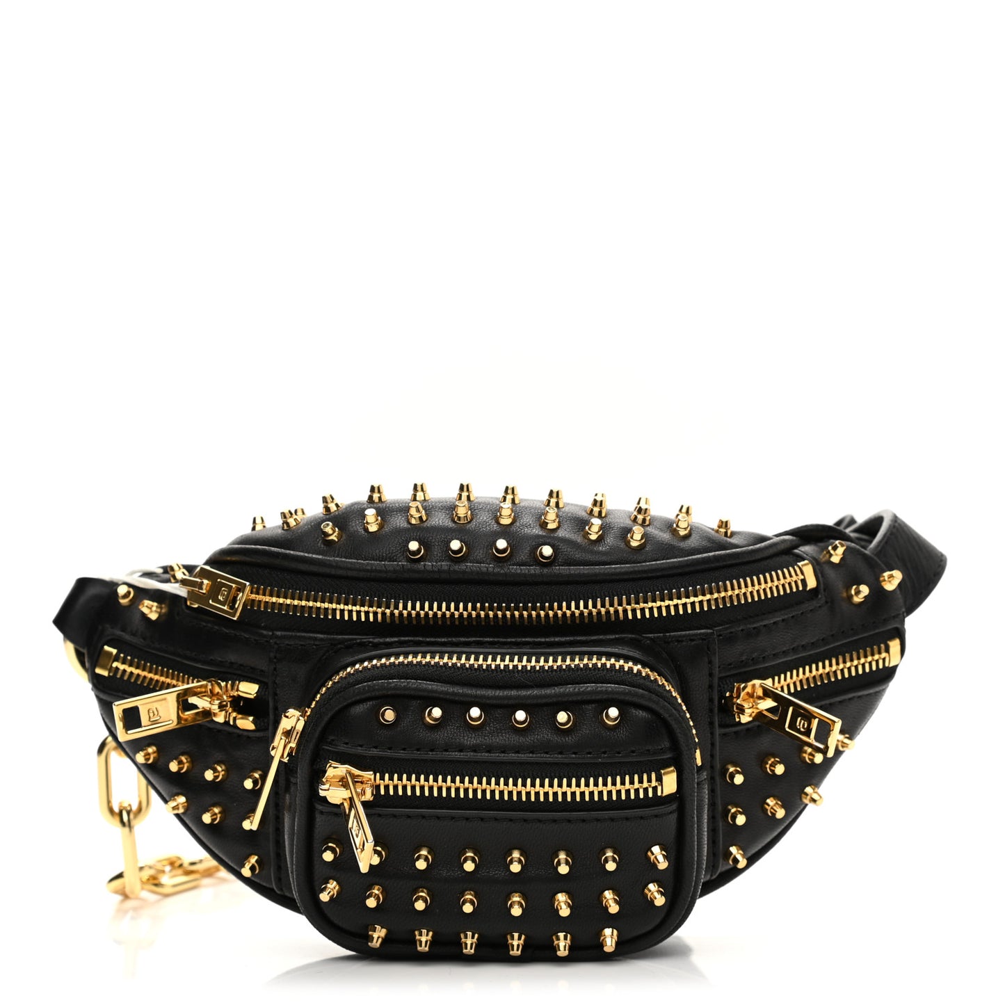 Lambskin Studded Mini Attica Belt Bag Black